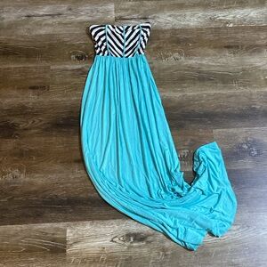 Emerald Strapless Maxi Dress